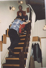  coming down the stairs